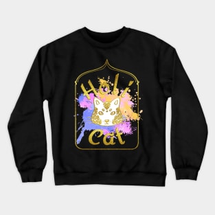 Holi cat colors Crewneck Sweatshirt